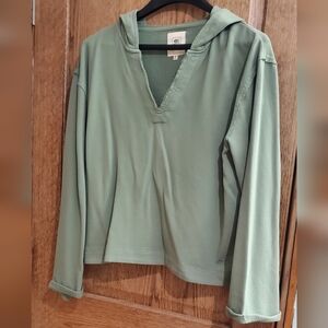 V neck cropped hoodie